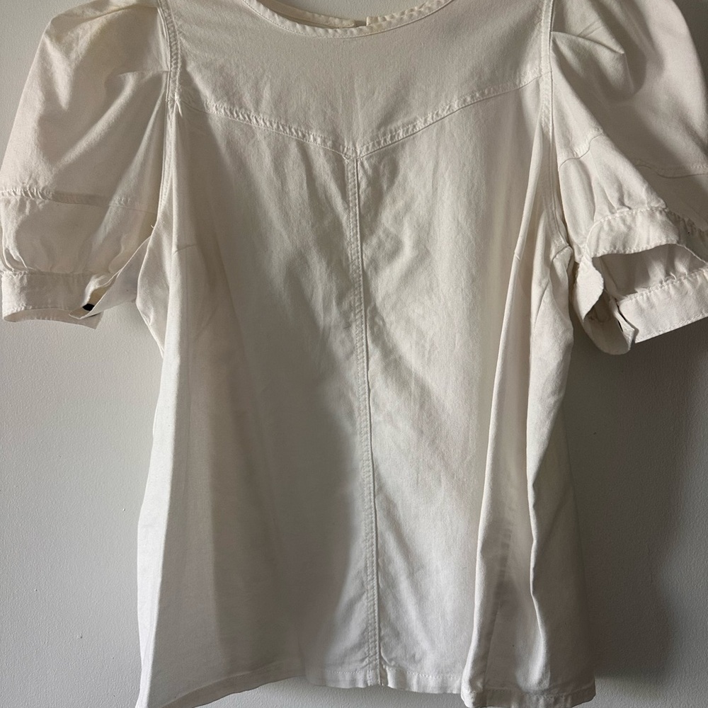 Elegant Cream Puff Sleeve Top